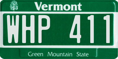 VT license plate WHP411