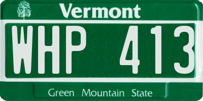 VT license plate WHP413