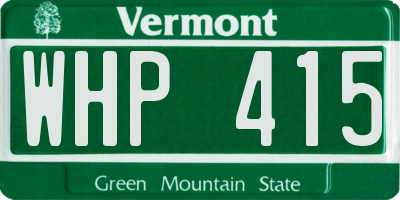 VT license plate WHP415