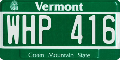 VT license plate WHP416