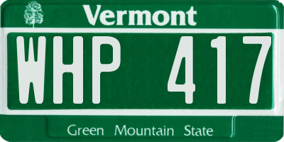 VT license plate WHP417