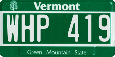 VT license plate WHP419