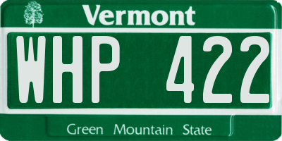 VT license plate WHP422