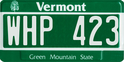 VT license plate WHP423