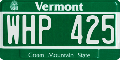 VT license plate WHP425