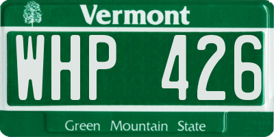 VT license plate WHP426