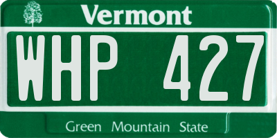 VT license plate WHP427