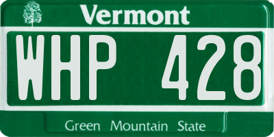 VT license plate WHP428