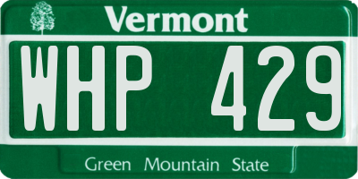VT license plate WHP429