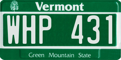 VT license plate WHP431