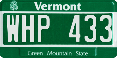 VT license plate WHP433