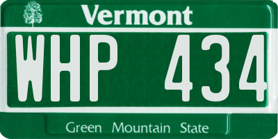VT license plate WHP434