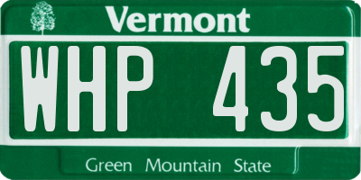 VT license plate WHP435