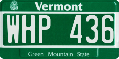 VT license plate WHP436