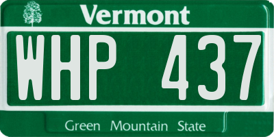 VT license plate WHP437