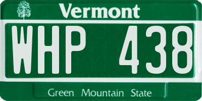 VT license plate WHP438