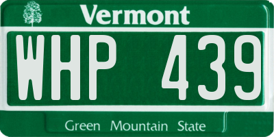 VT license plate WHP439