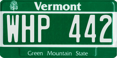VT license plate WHP442