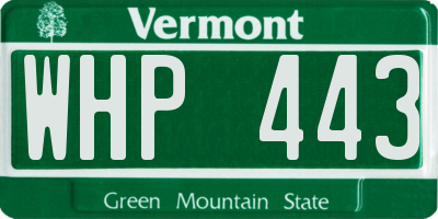 VT license plate WHP443