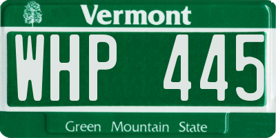 VT license plate WHP445