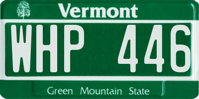 VT license plate WHP446