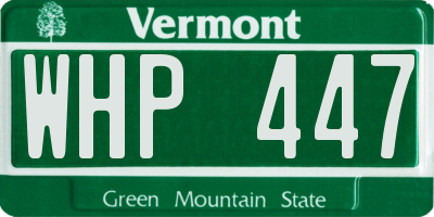 VT license plate WHP447