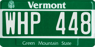 VT license plate WHP448