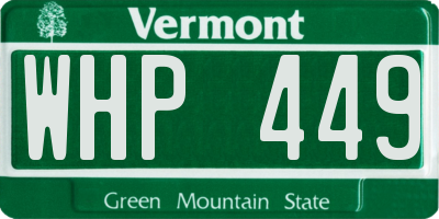 VT license plate WHP449