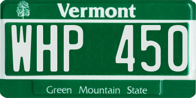 VT license plate WHP450