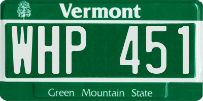 VT license plate WHP451