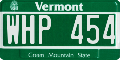 VT license plate WHP454