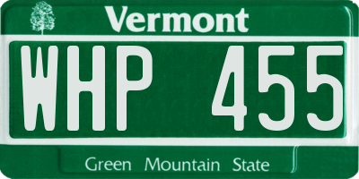 VT license plate WHP455