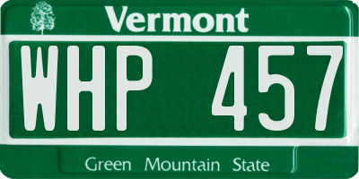 VT license plate WHP457