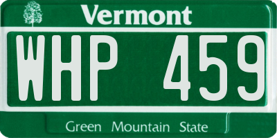 VT license plate WHP459