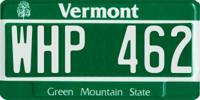 VT license plate WHP462