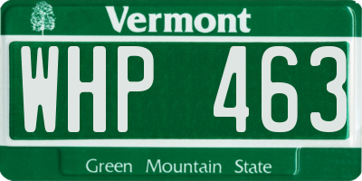 VT license plate WHP463