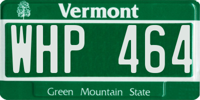 VT license plate WHP464