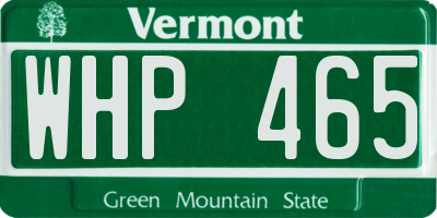 VT license plate WHP465
