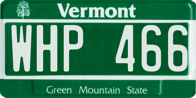 VT license plate WHP466