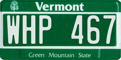 VT license plate WHP467