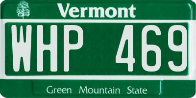 VT license plate WHP469