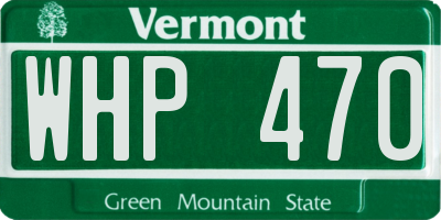 VT license plate WHP470