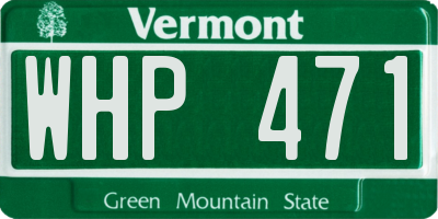 VT license plate WHP471