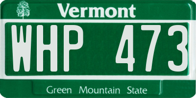 VT license plate WHP473