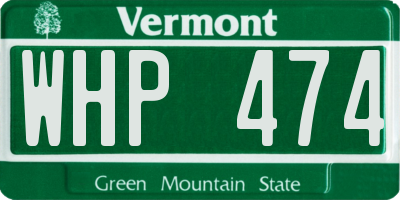VT license plate WHP474