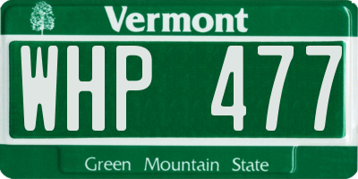 VT license plate WHP477