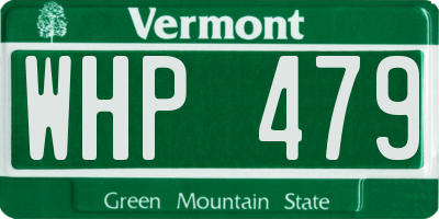 VT license plate WHP479