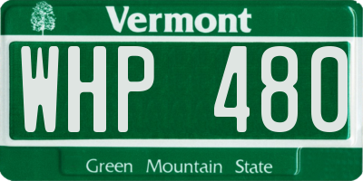 VT license plate WHP480