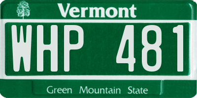 VT license plate WHP481