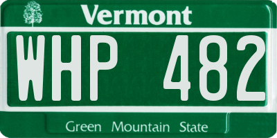 VT license plate WHP482